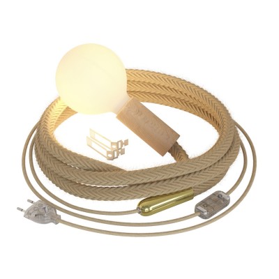 SnakeBis Chord - Plug-in lamp with jute twisted cable