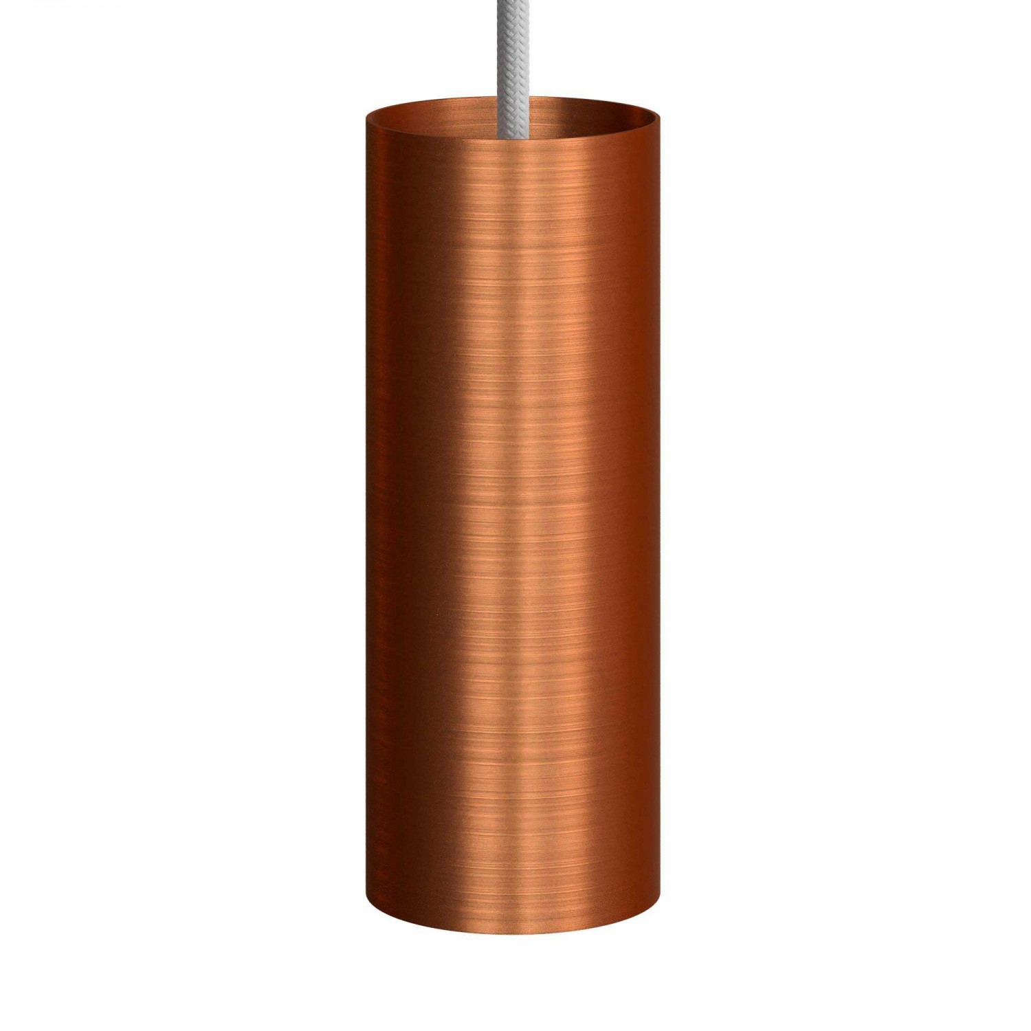 Pendant lamp with textile cable, Tub-E14 lampshade and metal details