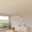 Pendant lamp complete with fabric cable and Tub-E14 double lampshade