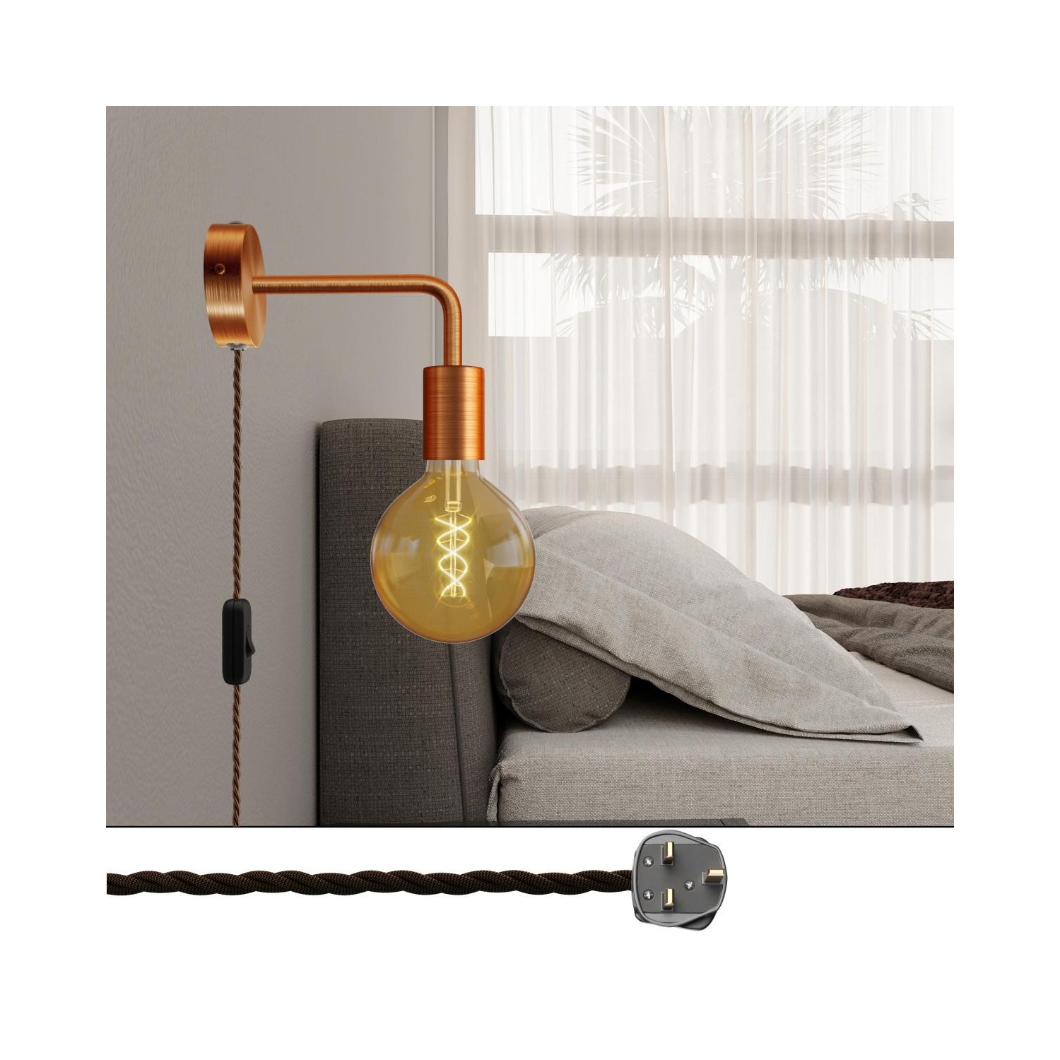 Spostaluce metal Lamp with curved extension