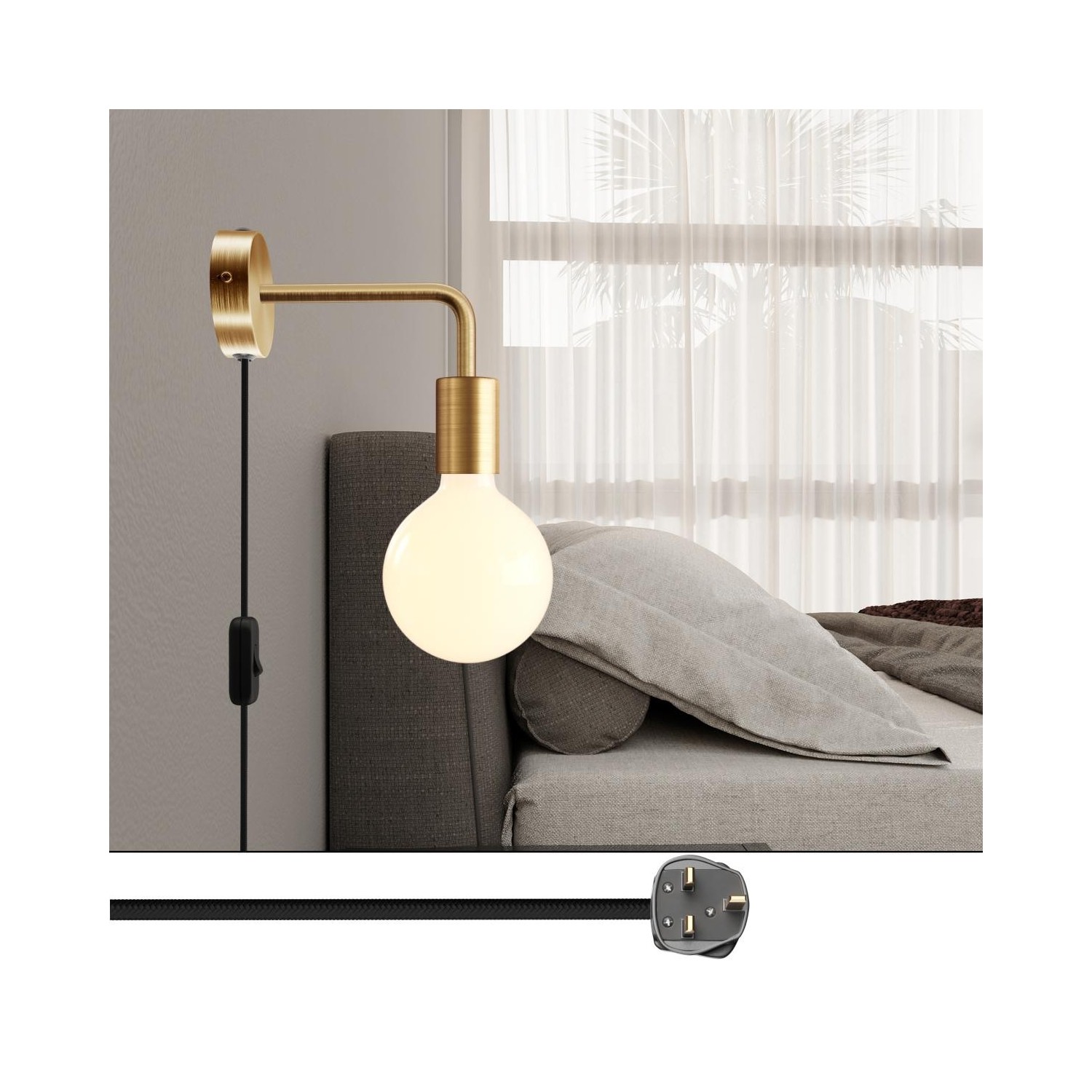 Spostaluce metal Lamp with curved extension