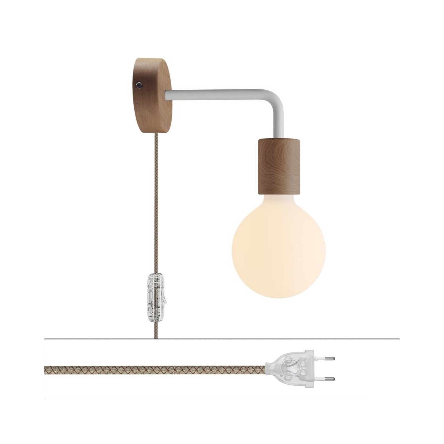 Spostaluce wooden Lamp with curved extension