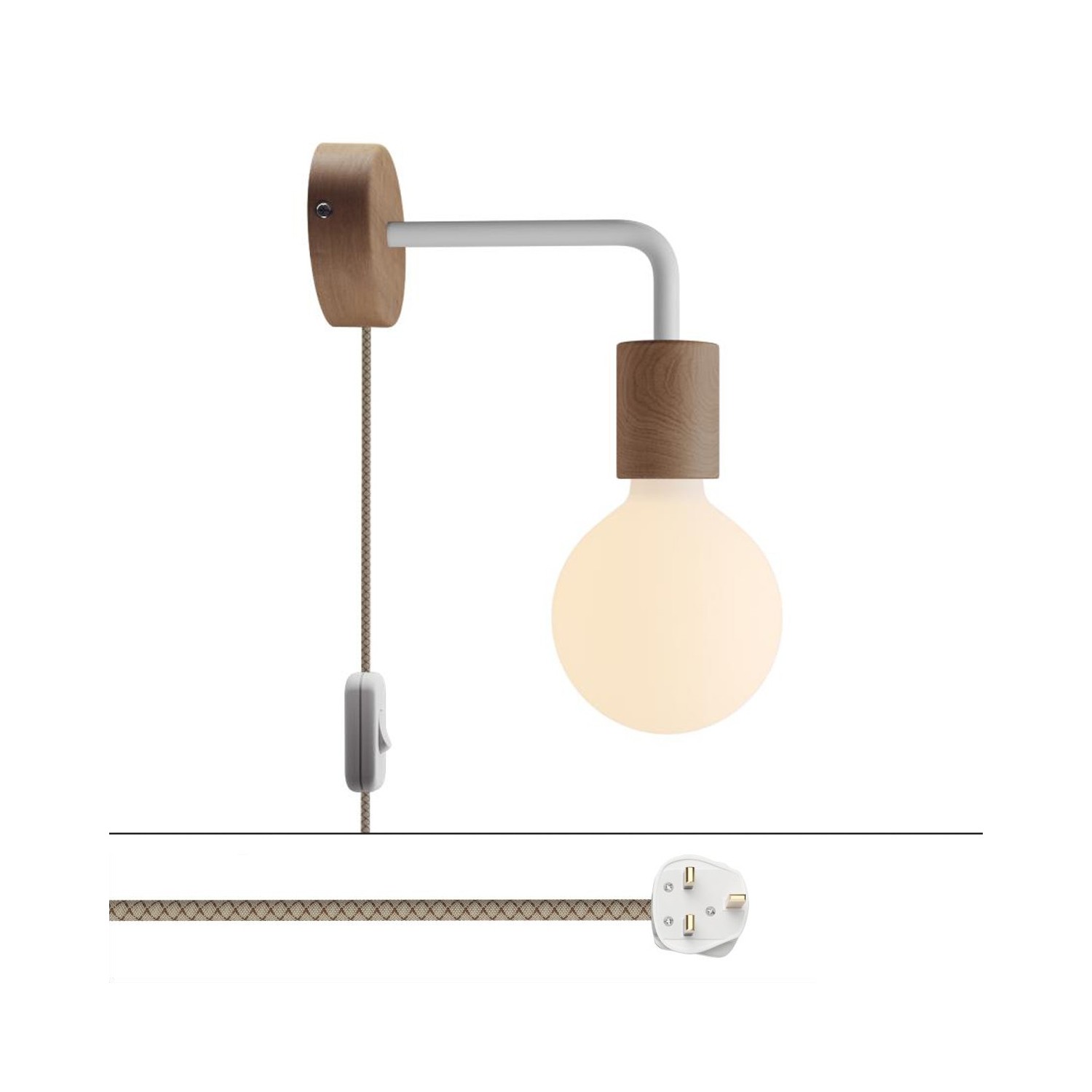 Spostaluce wooden Lamp with curved extension