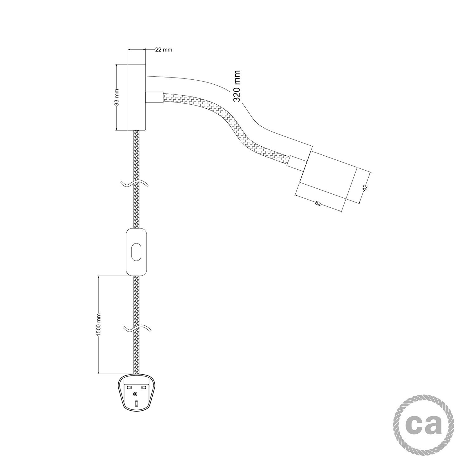 Spostaluce Lamp adjustable Flex 30 with GU1d0 spotlight