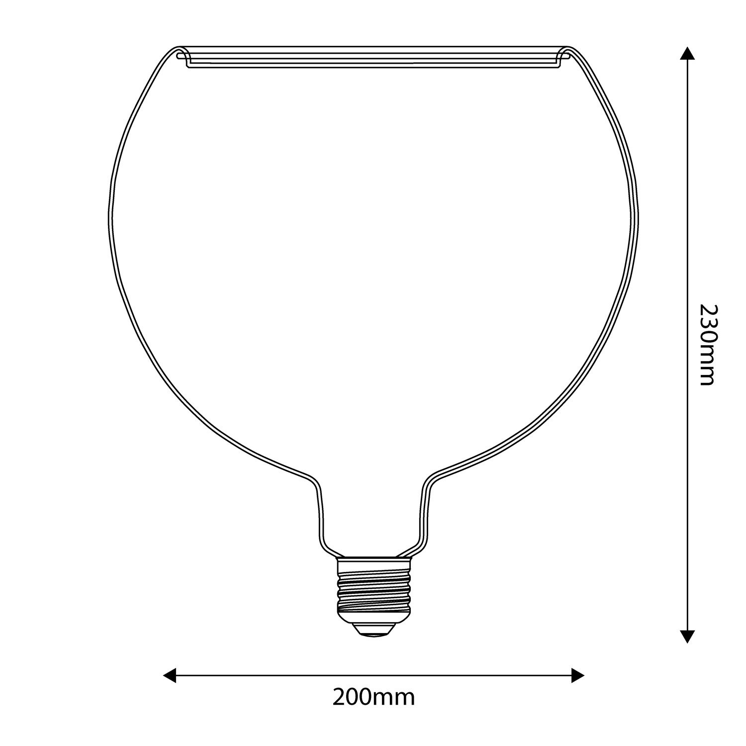 Bombilla LED Transparente Línea Ghost CRI 90 G200 5W 350Lm E27 2200K Regulable - G06