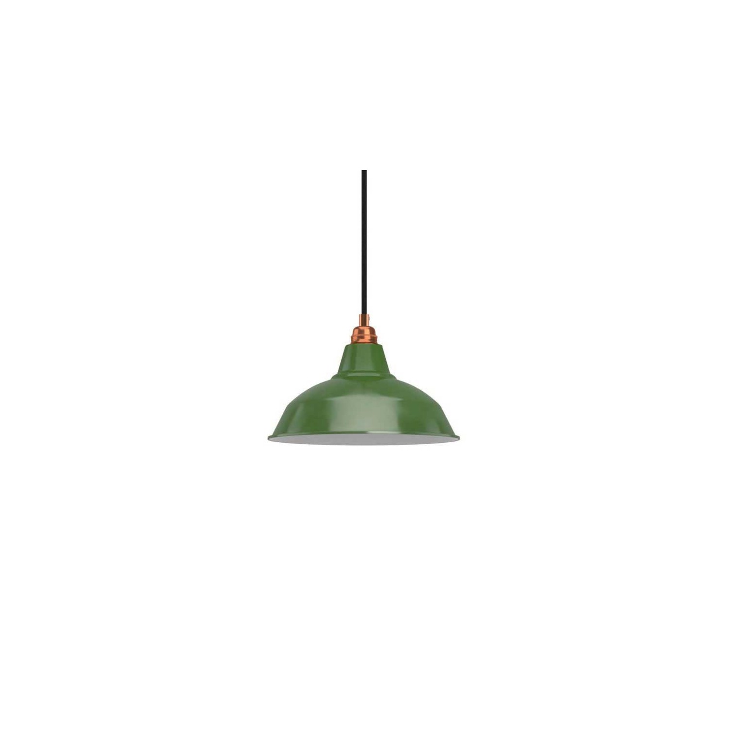 Pendant lamp with textile cable, Bistrot lampshade and metal details - Made in Italy - Bulb included