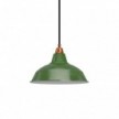 Pendant lamp with textile cable, Bistrot lampshade and metal details - Made in Italy - Bulb included