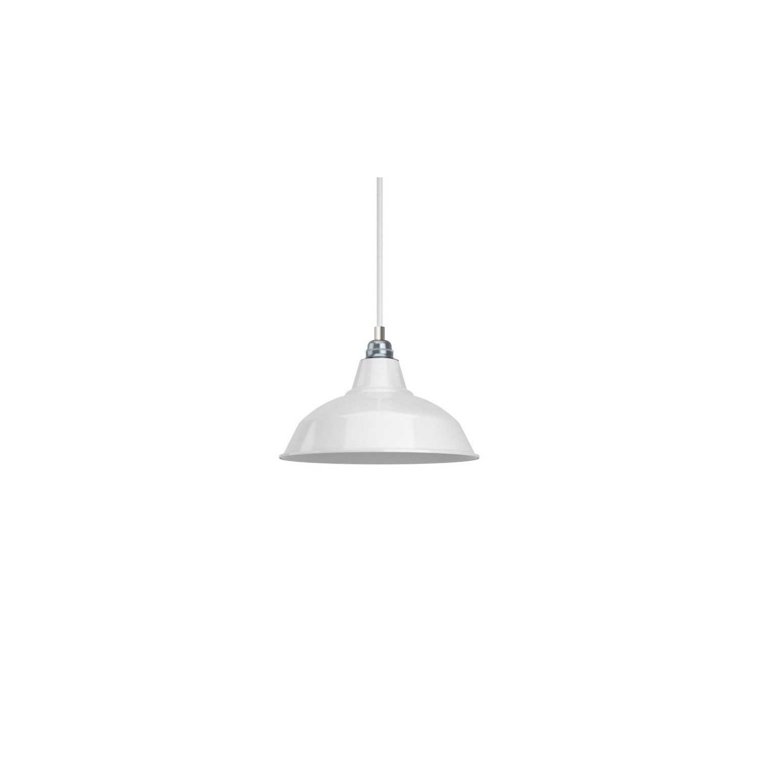 Pendant lamp with textile cable, Bistrot lampshade and metal details - Made in Italy