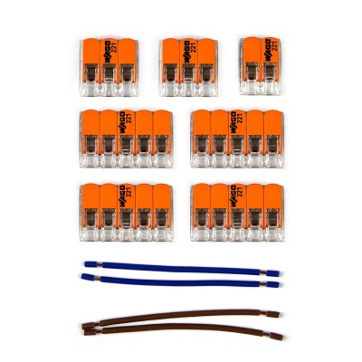 Kit de conexión WAGO compatible con cable 2x para Rosetón de 8 agujeros