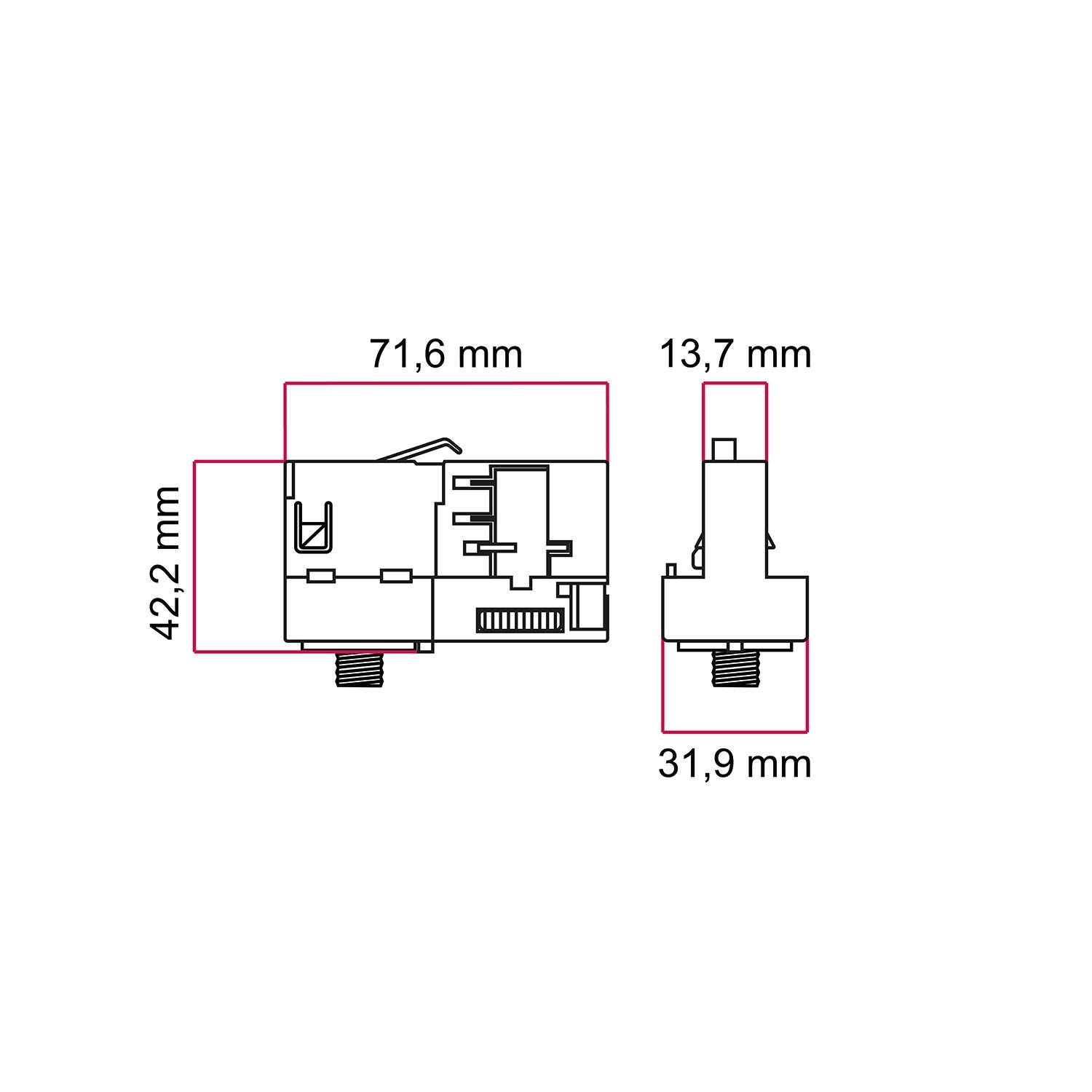 Adaptador Stucchi para carril trifásico - para extensión o unión