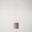 Track pendant lamp with textile cable and raffia Cilindro lampshade