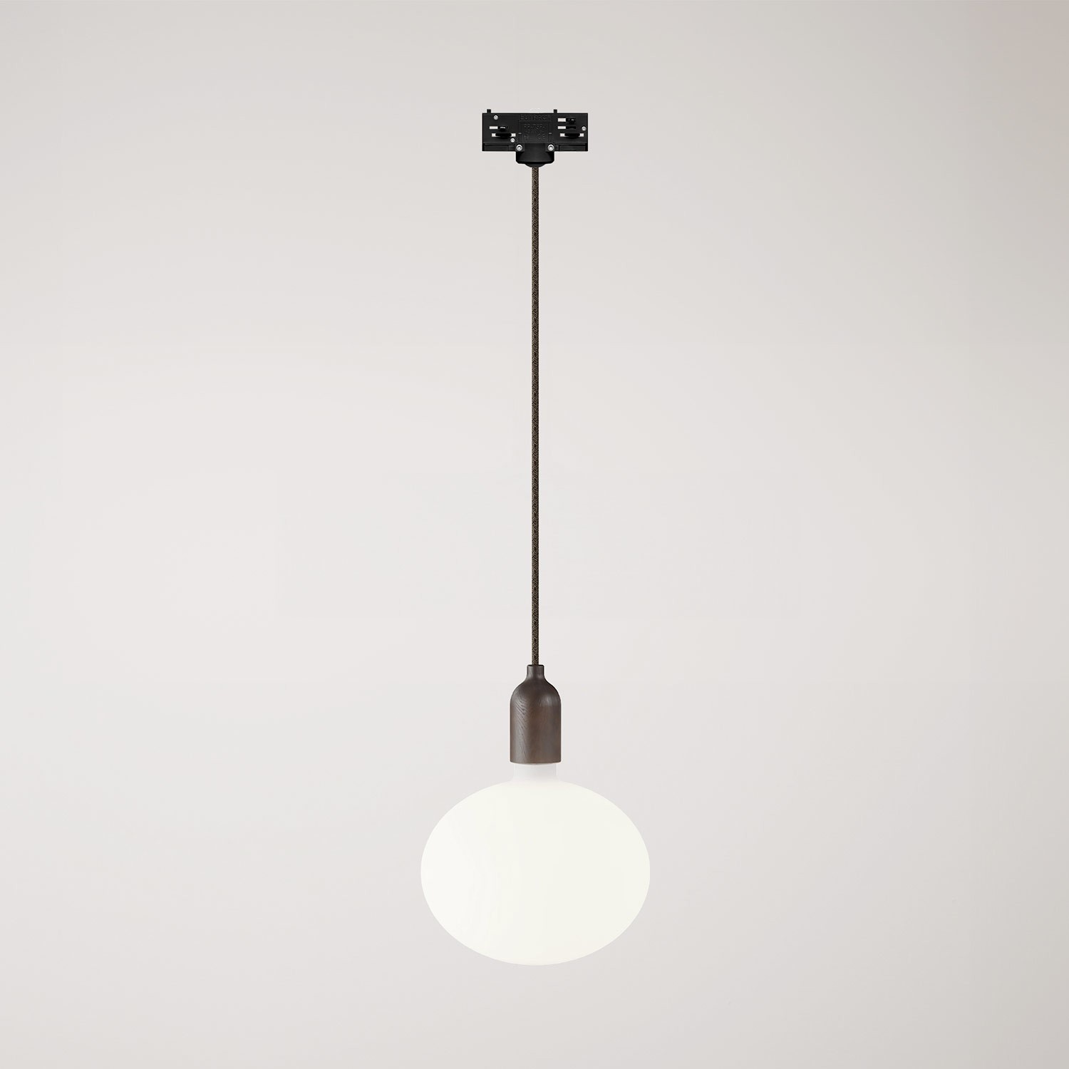 Track pendant lamp with wooden lamp holder