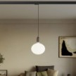 Track pendant lamp with wooden lamp holder