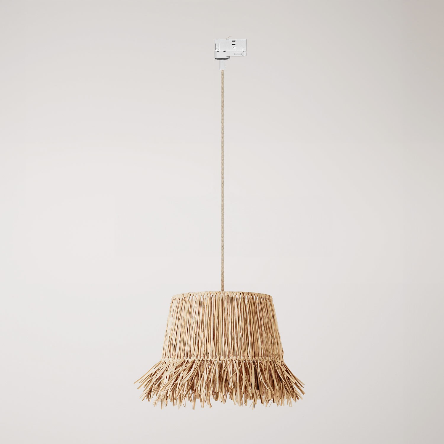 Track lamp with Honolulu raffia shade