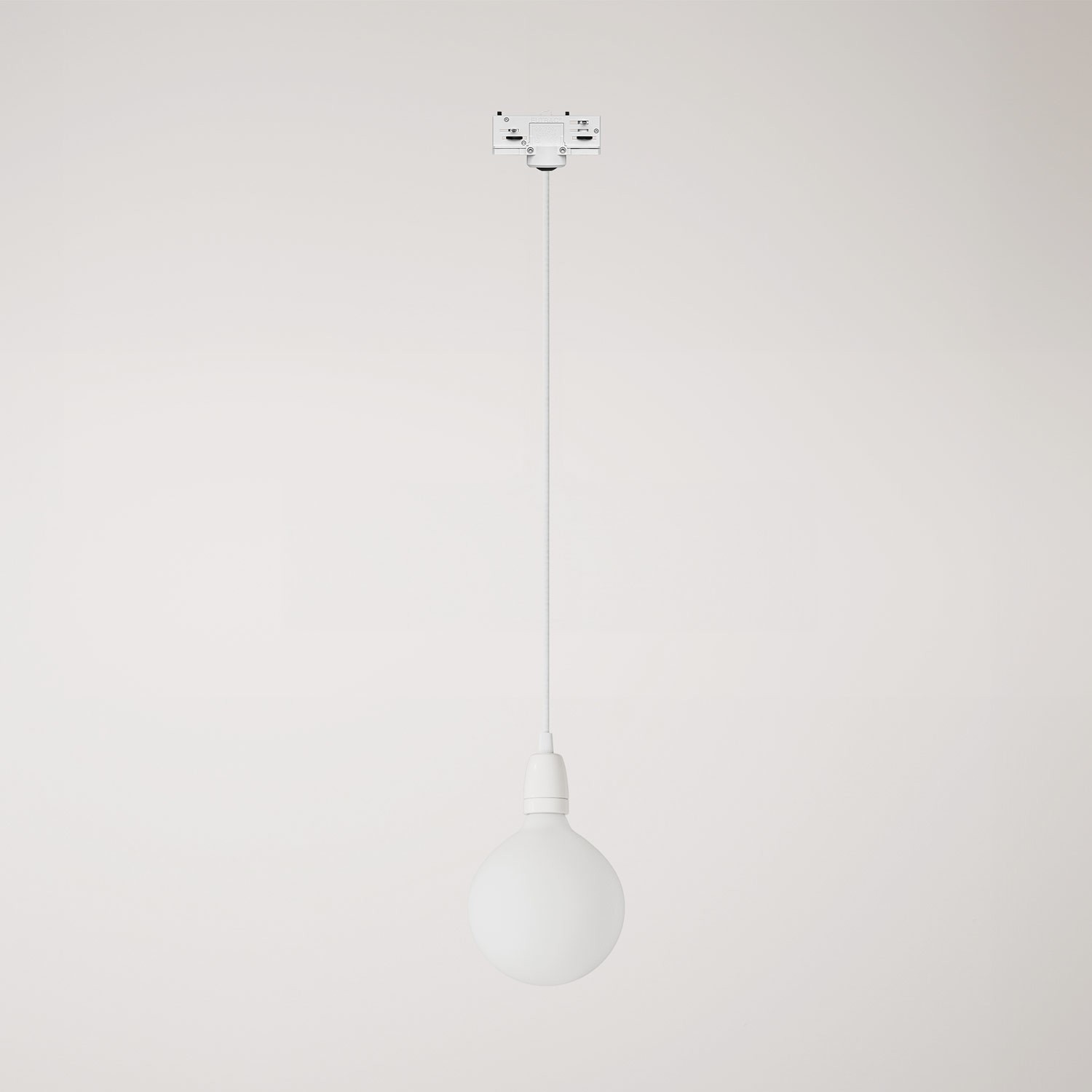 Track pendant lamp with coloured porcelain finish