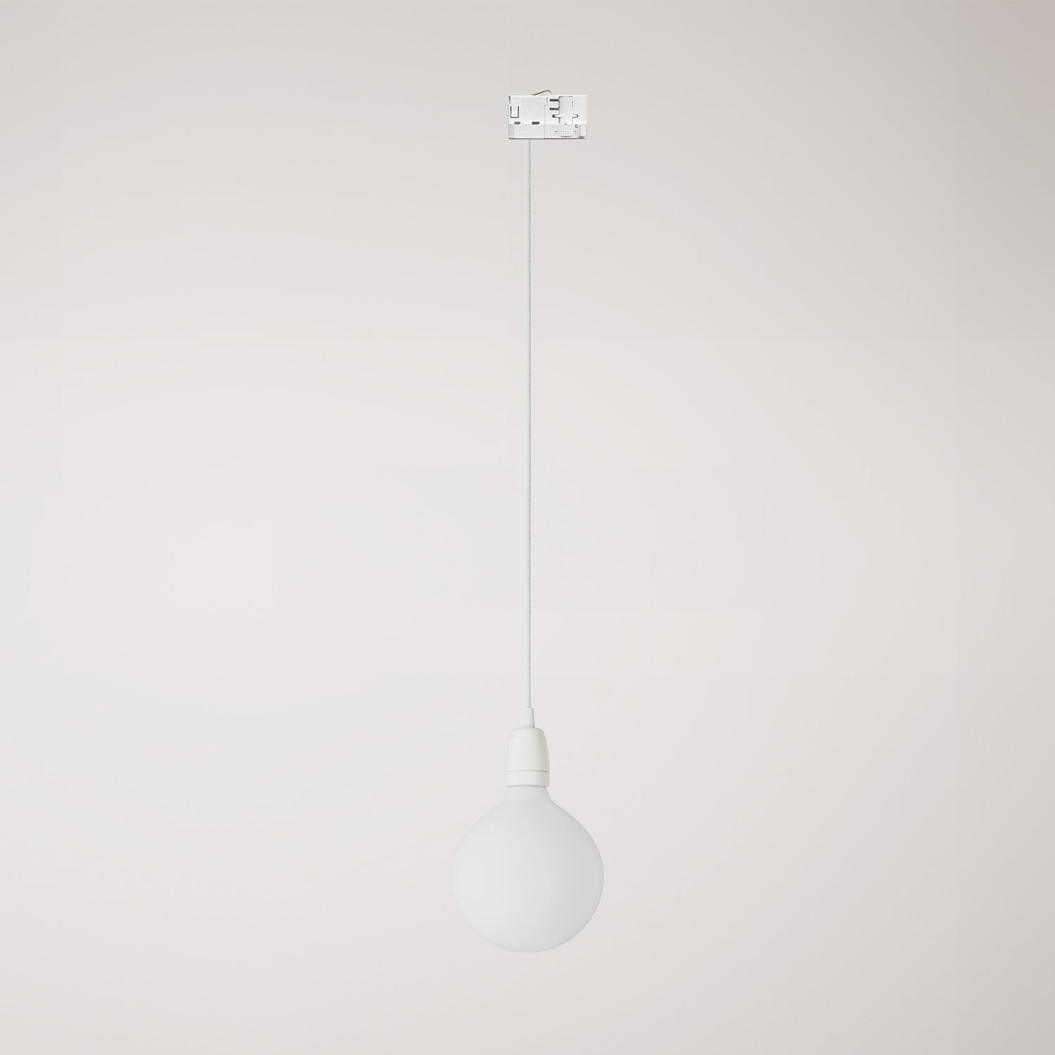 Track pendant lamp with coloured porcelain finish