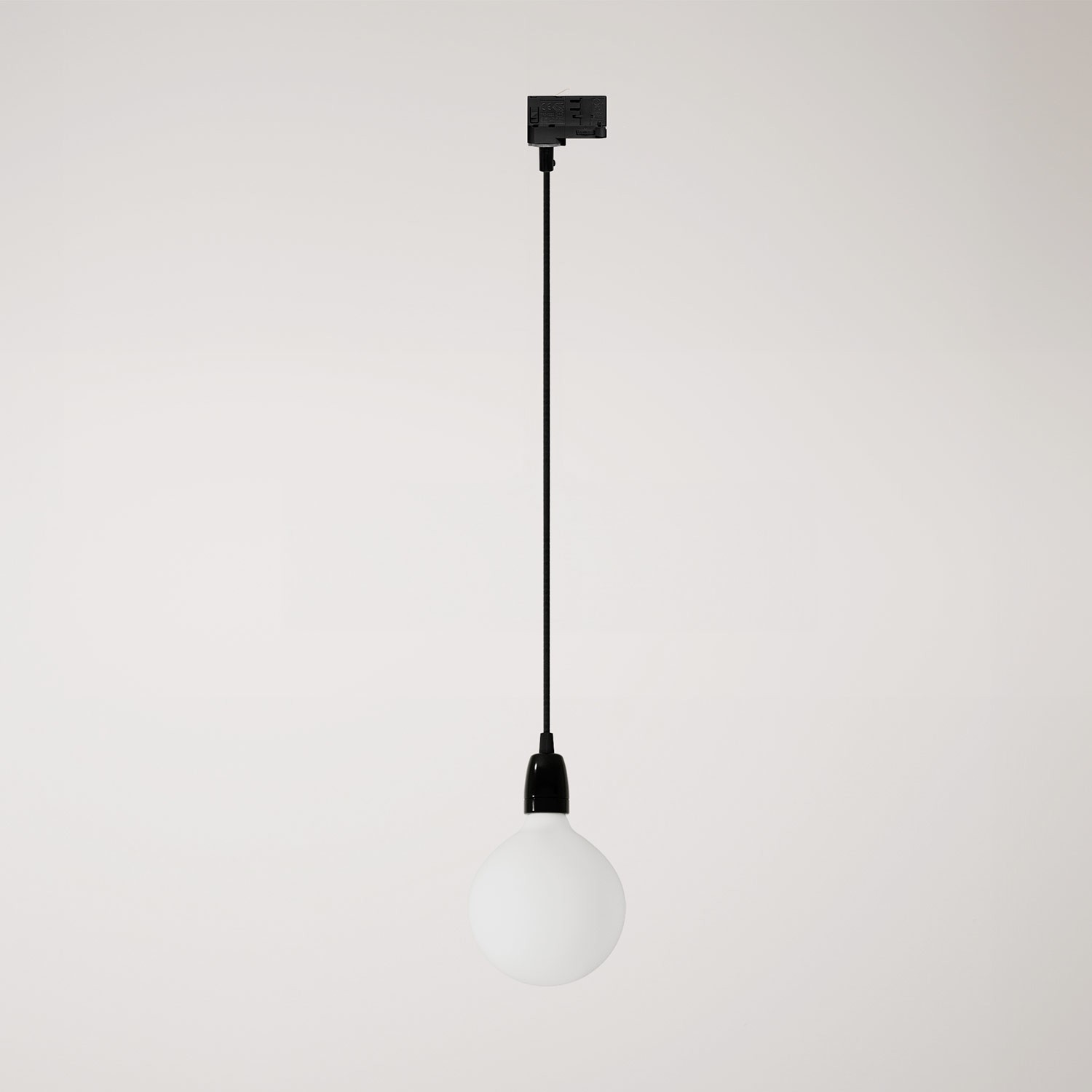 Track pendant lamp with coloured porcelain finish