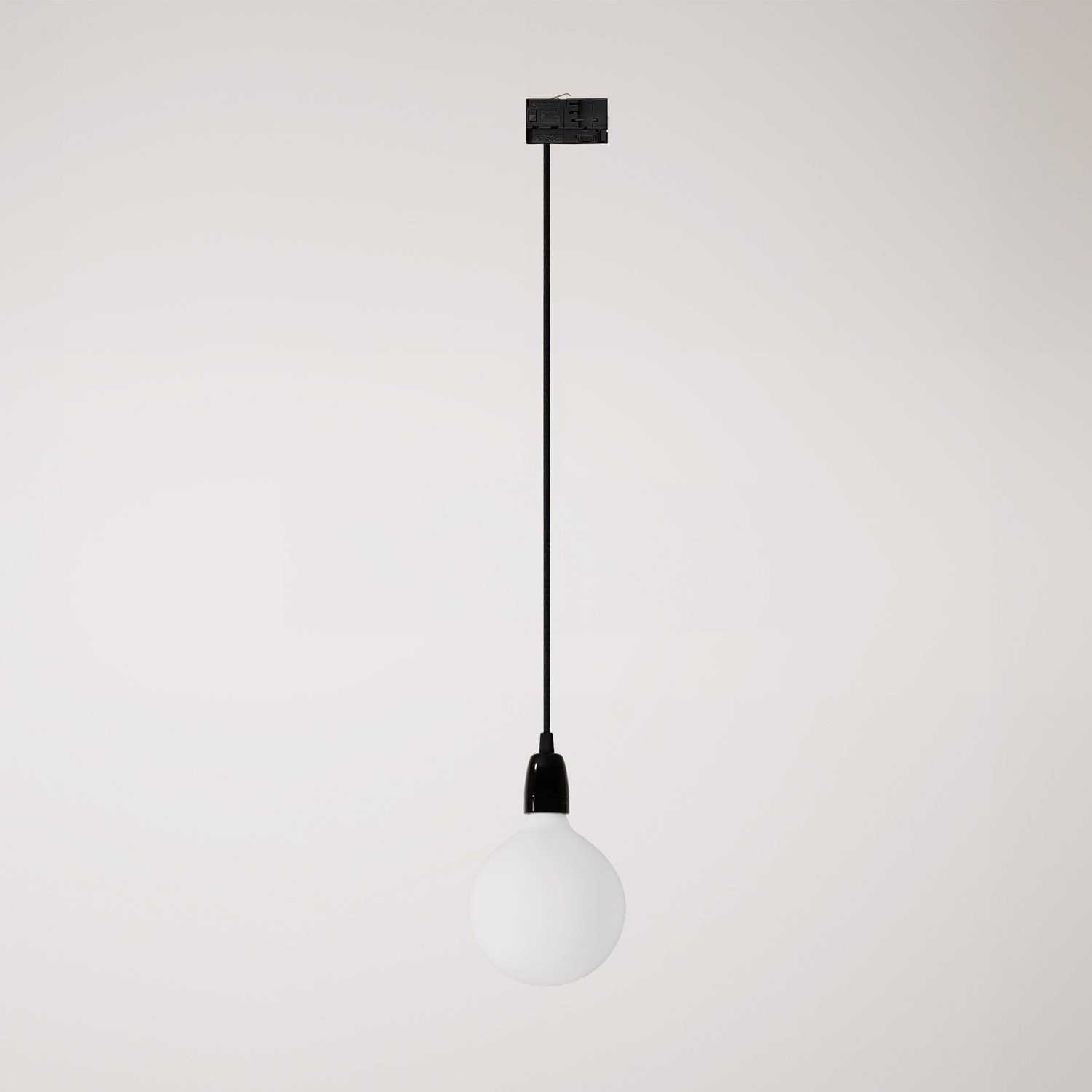 Track pendant lamp with coloured porcelain finish