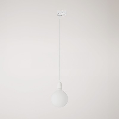 Track pendant lamp with coloured porcelain finish