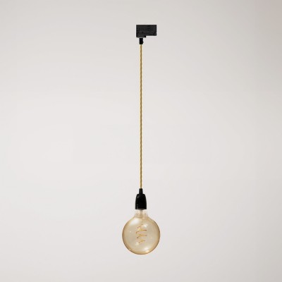 Vintage track pendant lamp with porcelain finish