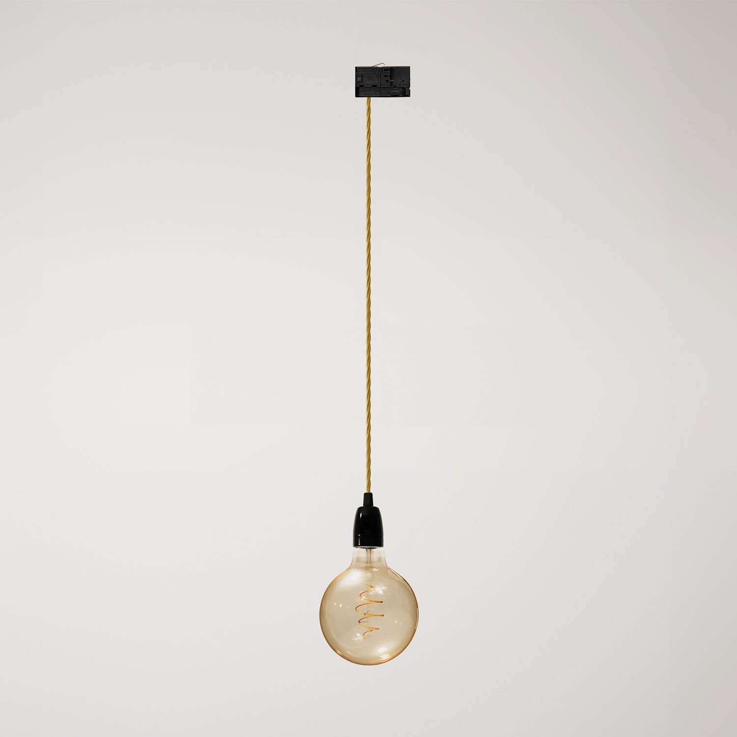 Vintage track pendant lamp with porcelain finish