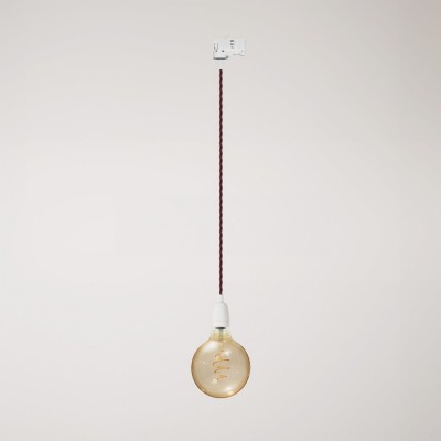 Vintage track pendant lamp with porcelain finish