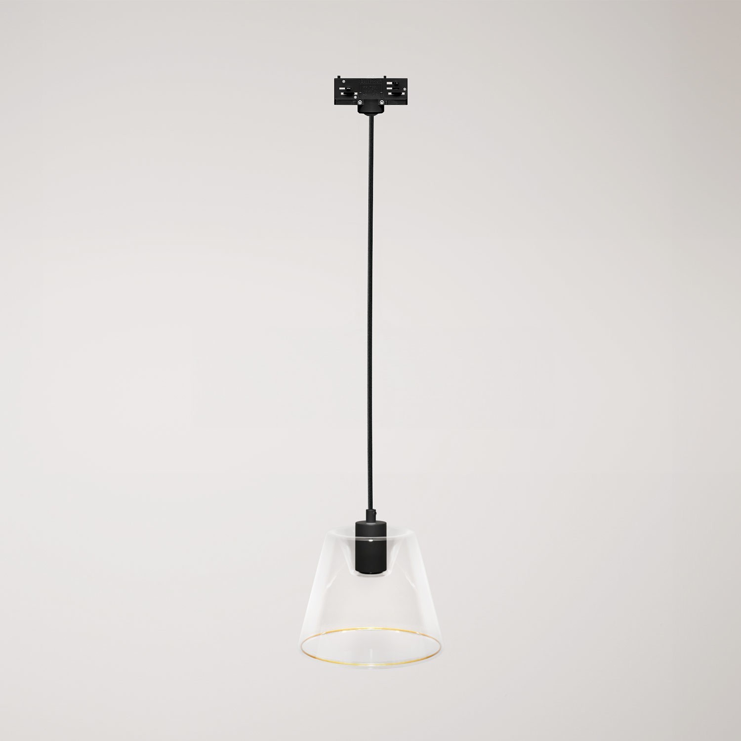 Suspension lamp with transparent cone Ghost bulb for tracks