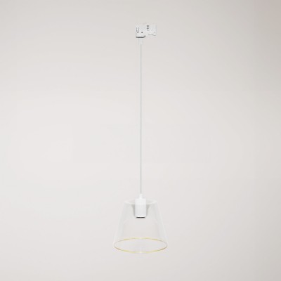 Suspension lamp with transparent cone Ghost bulb for tracks