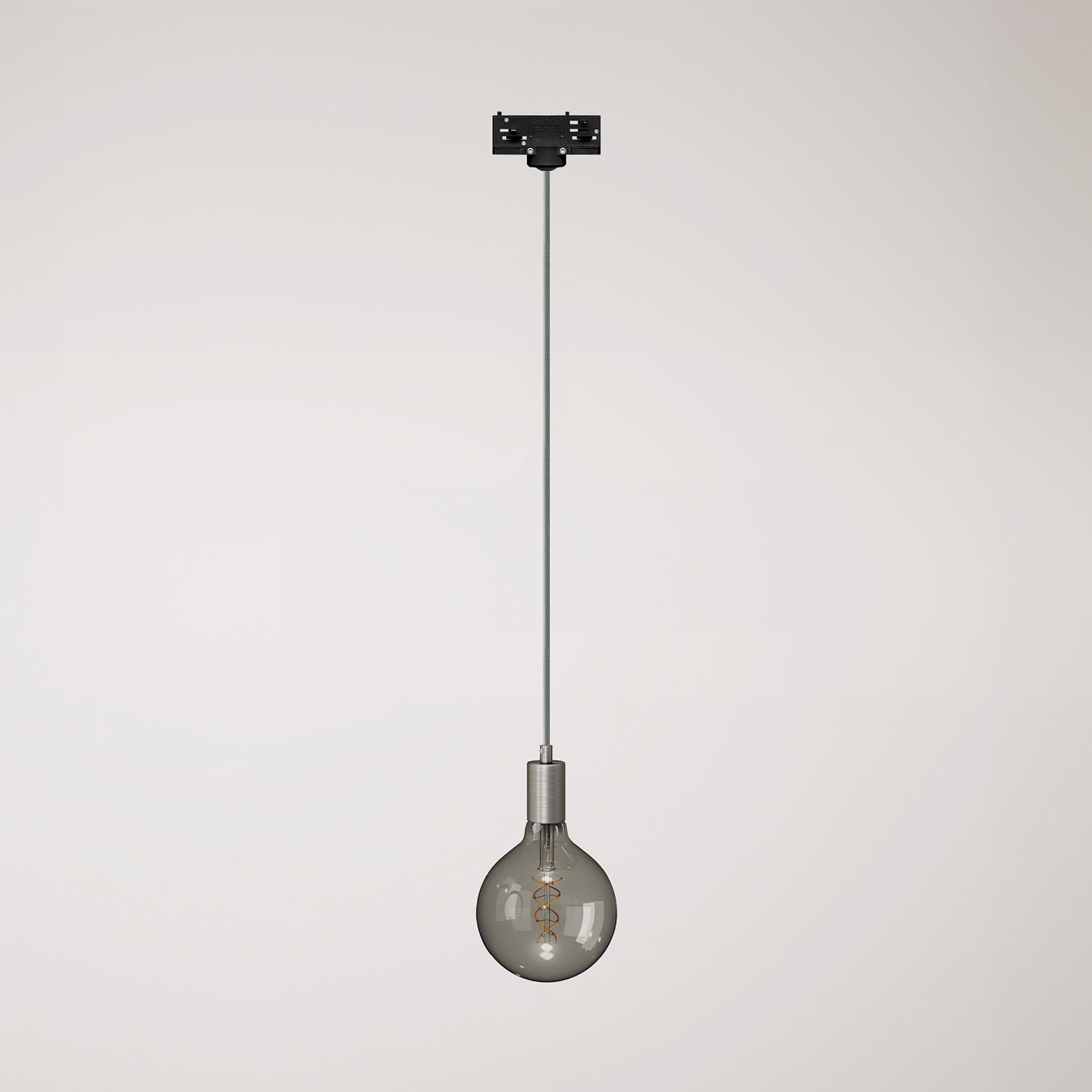 Industrial pendant lamp with textile cable and track adapter