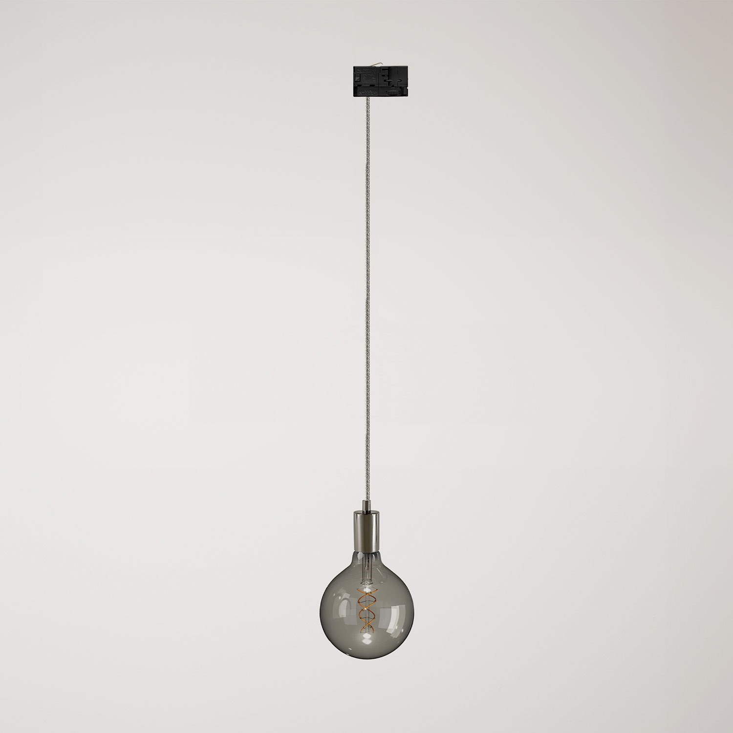 Industrial pendant lamp with textile cable and track adapter