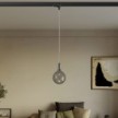 Industrial pendant lamp with textile cable and track adapter