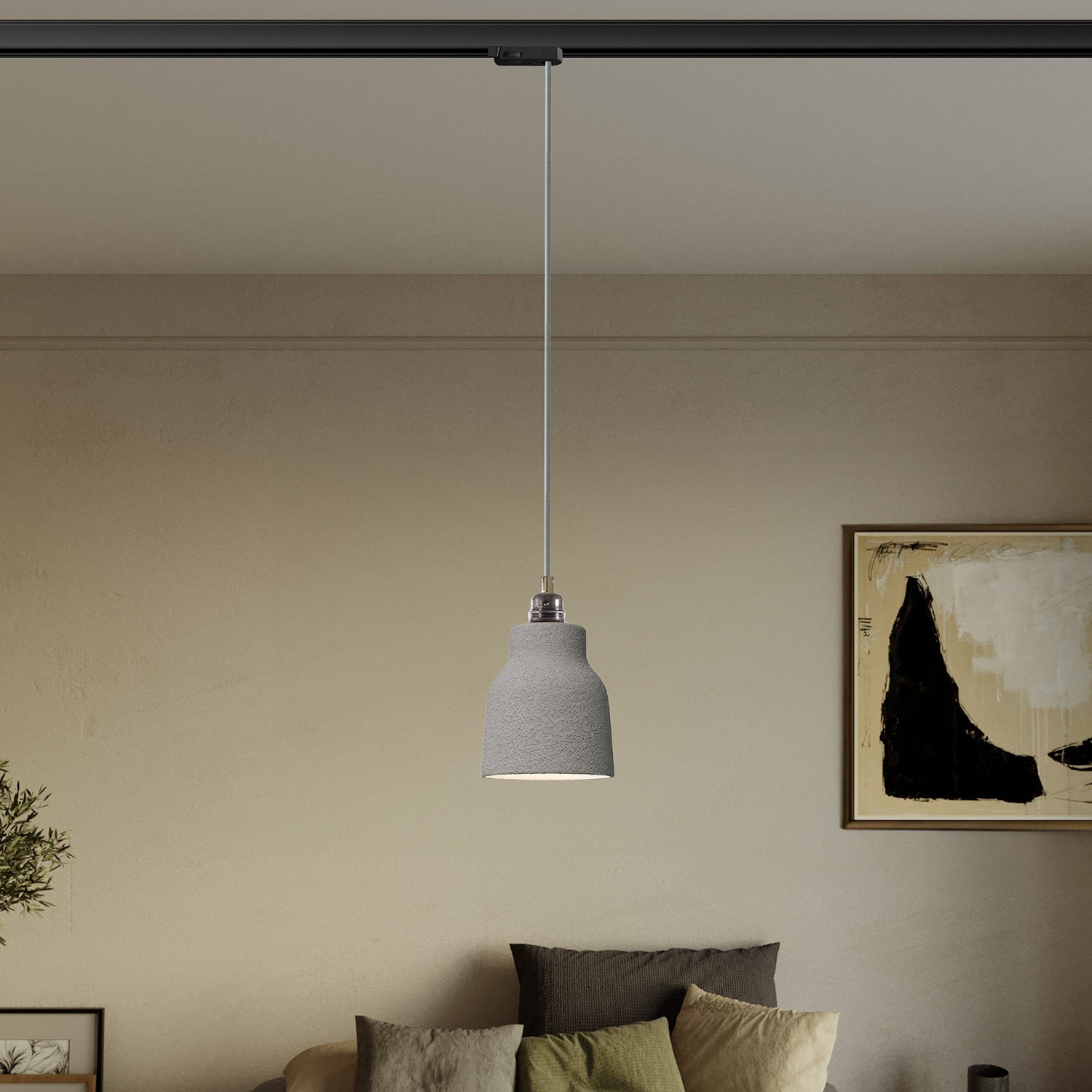 Pendant lamp with shade Vaso and track adapter