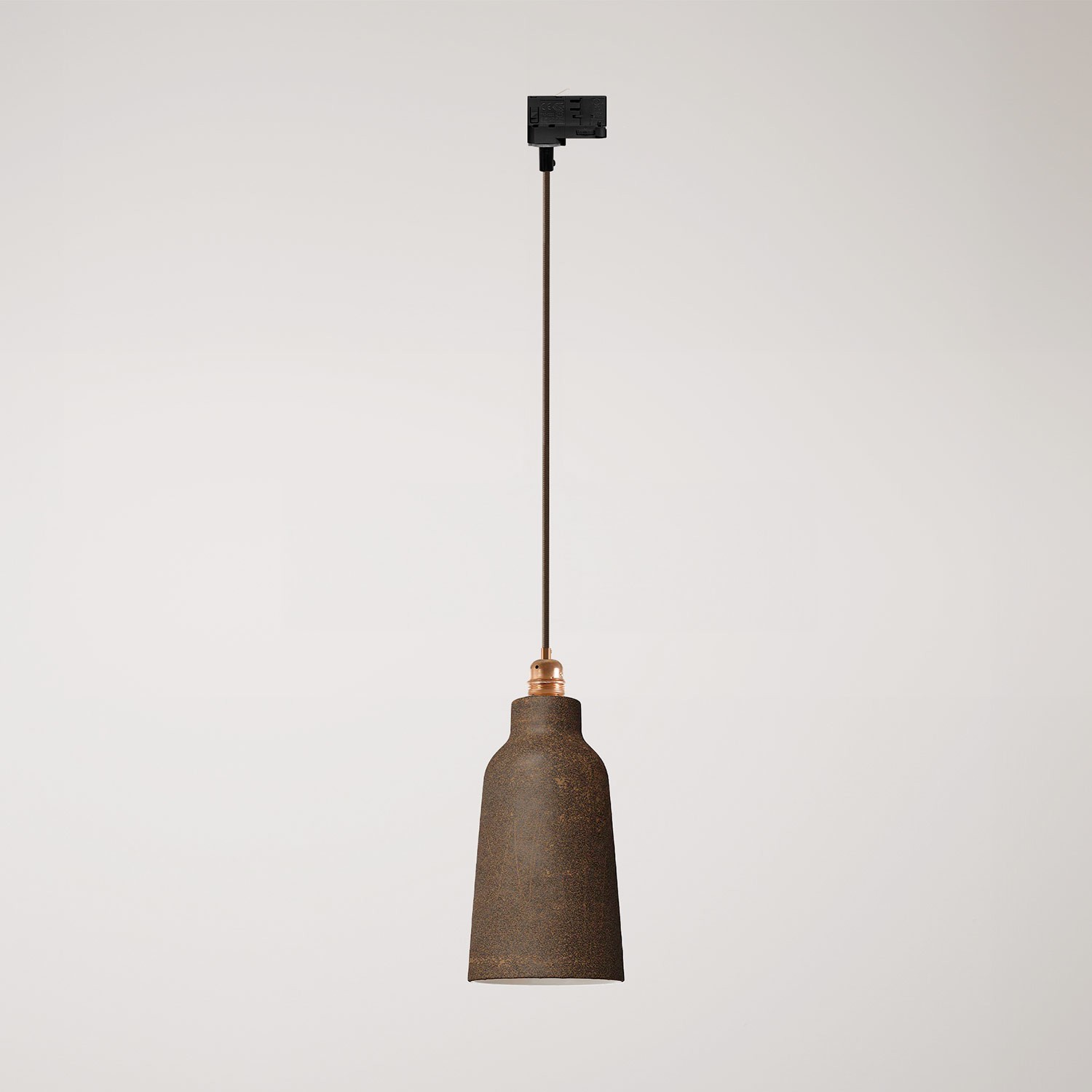 Pendant lamp with Bottiglia shade and track adapter