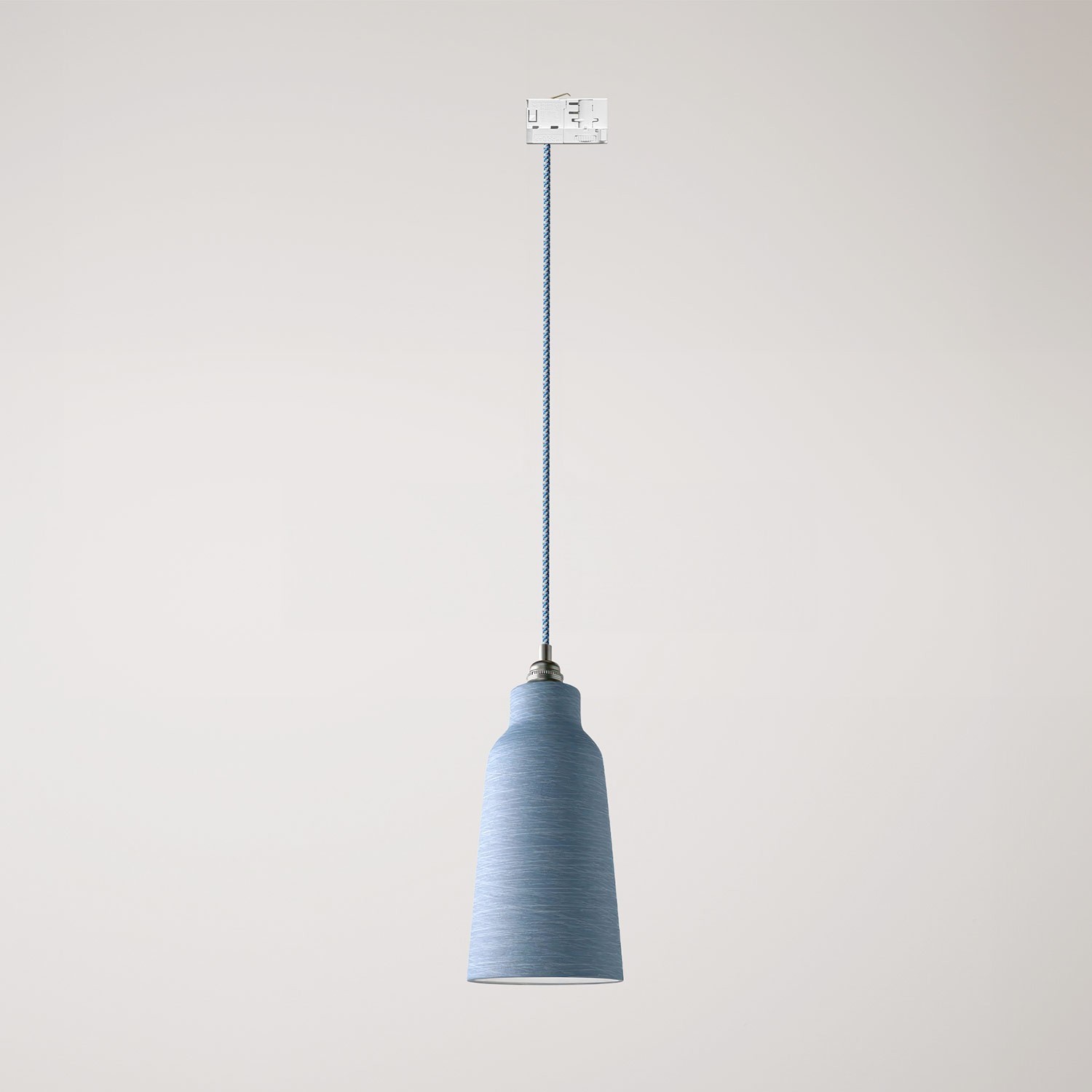 Pendant lamp with Bottiglia shade and track adapter