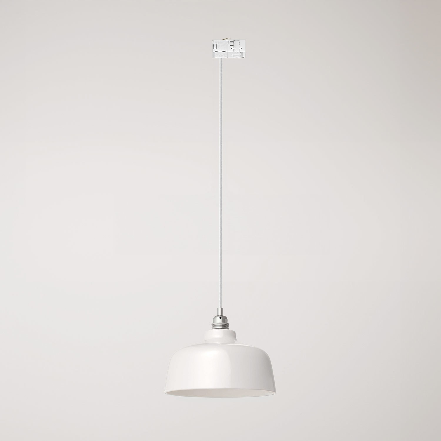 Suspension lamp with Coppa shade and track adapter