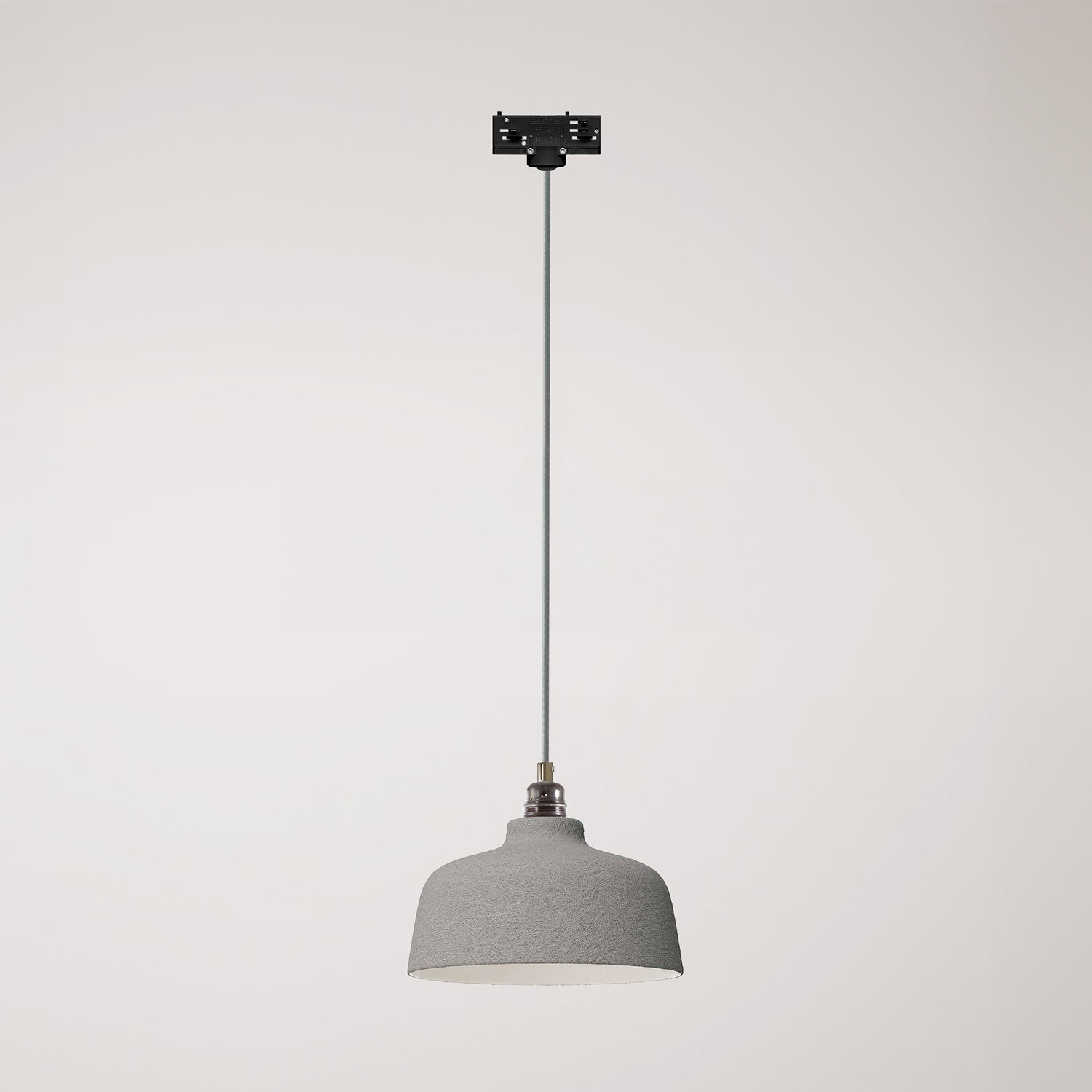 Suspension lamp with Coppa shade and track adapter