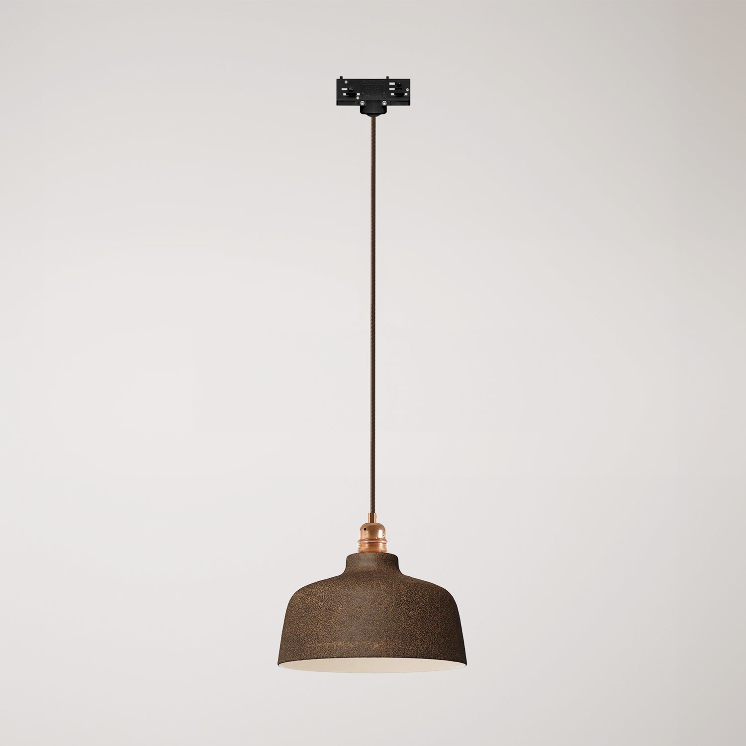 Suspension lamp with Coppa shade and track adapter