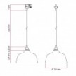 Lámpara colgante con pantalla Coppa y adaptador para carril