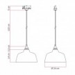 Lámpara colgante con pantalla Coppa y adaptador para carril