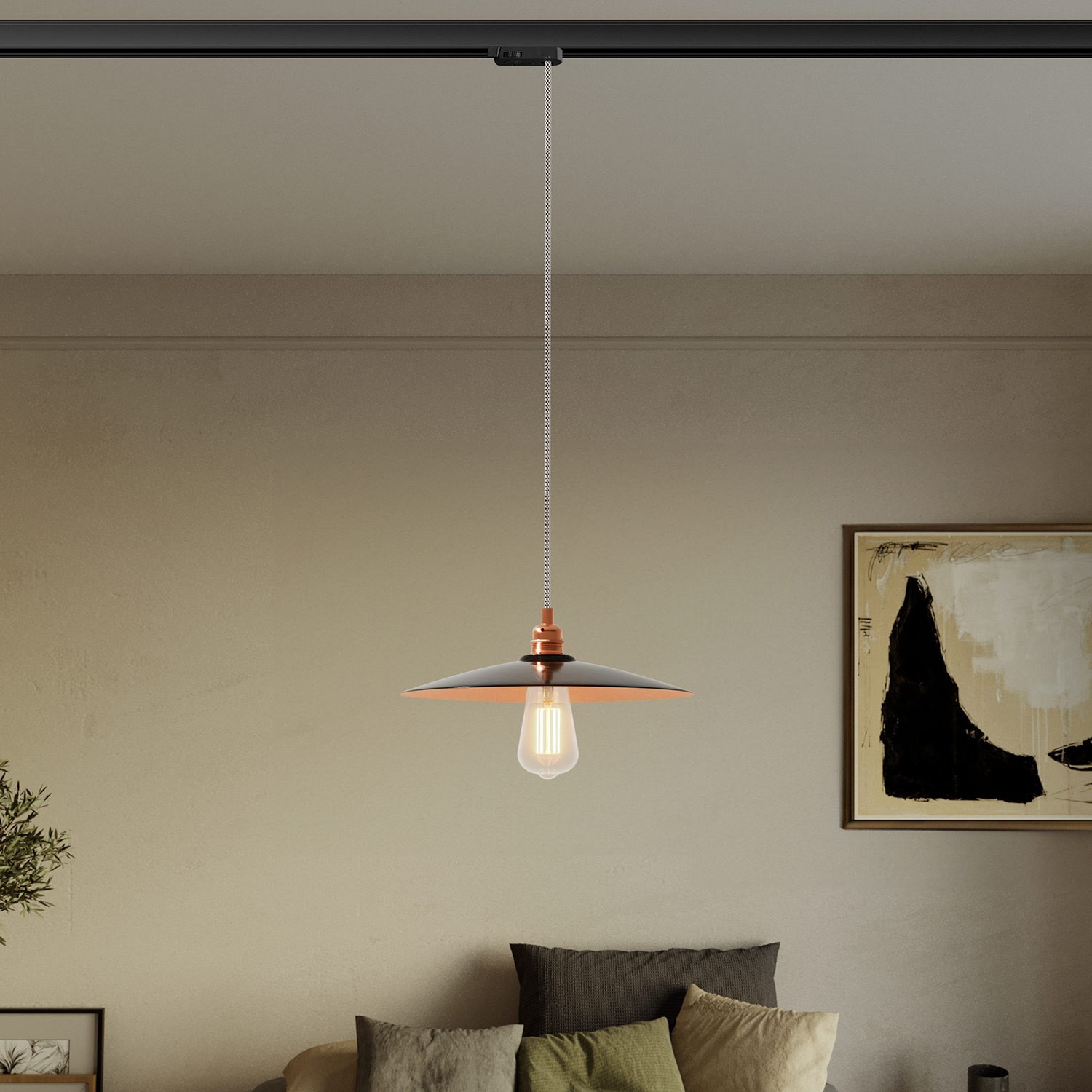 Suspension lamp with with ceramic shade Piatto