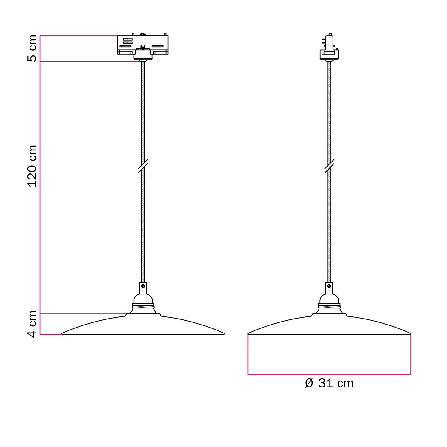 Suspension lamp with with ceramic shade Piatto