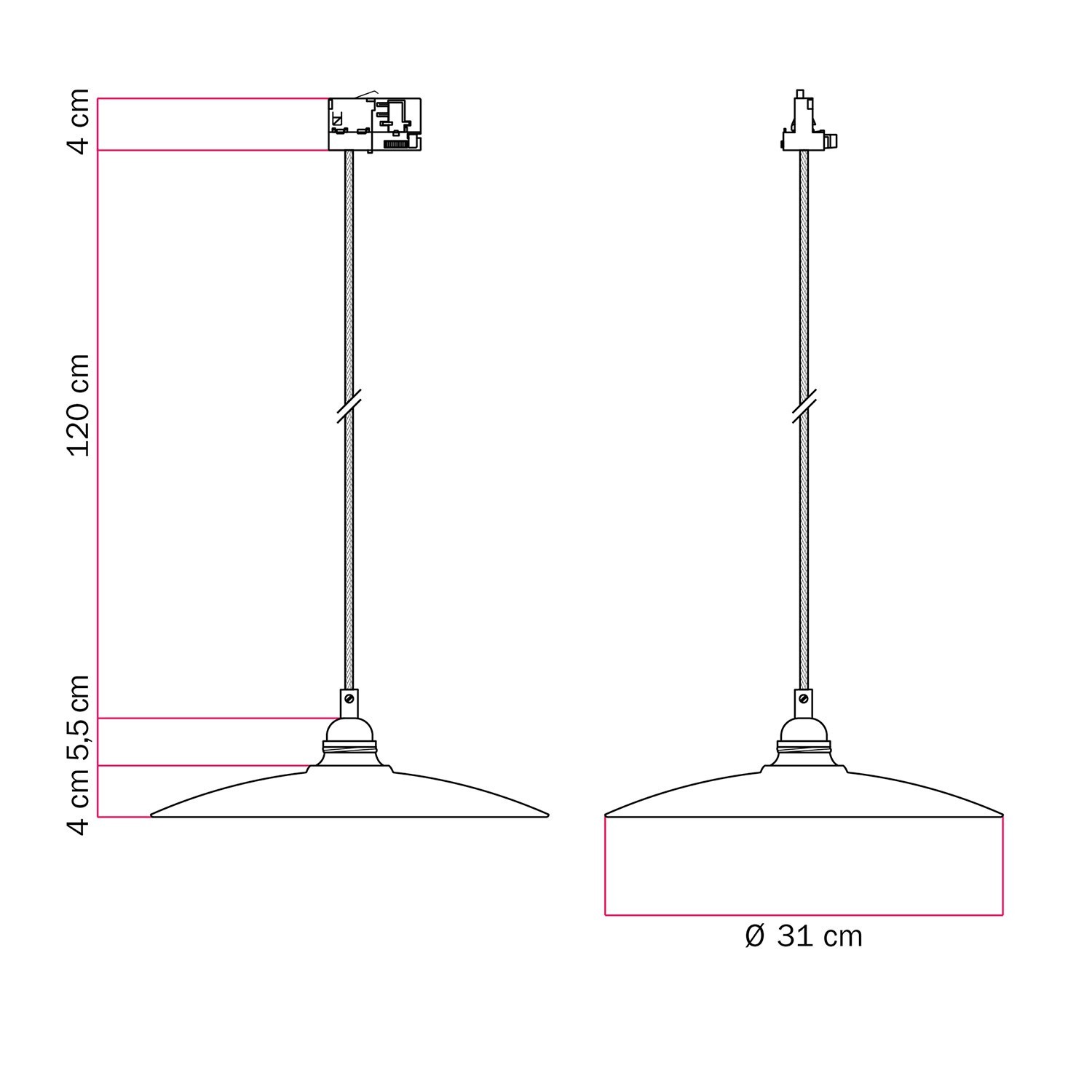 Suspension lamp with with ceramic shade Piatto