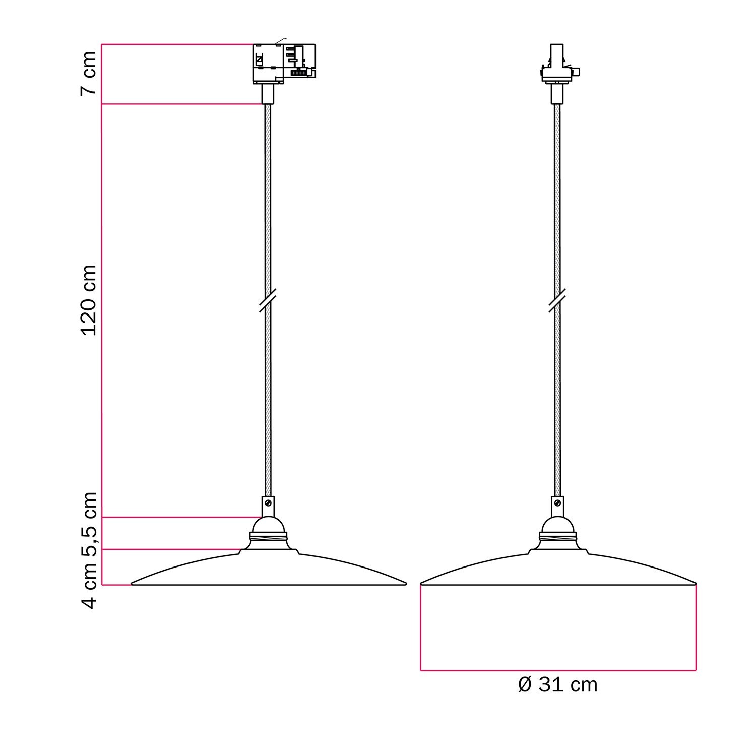 Suspension lamp with with ceramic shade Piatto