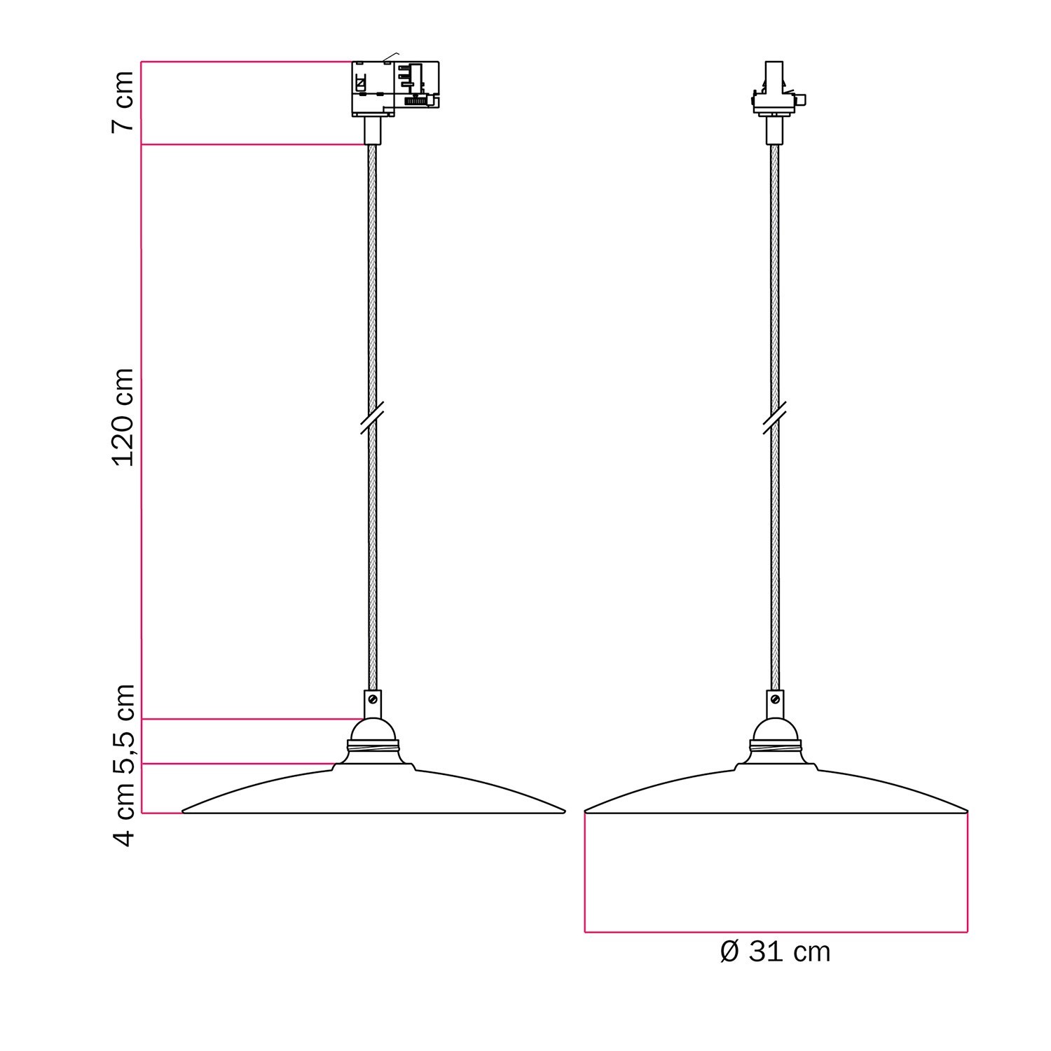 Suspension lamp with with ceramic shade Piatto