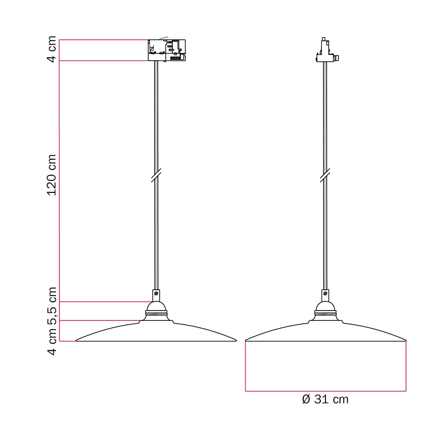 Suspension lamp with with ceramic shade Piatto