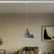 Ceramic pendant lamp for tracks with Industriale lampshade