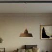 Ceramic pendant lamp for tracks with Industriale lampshade