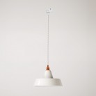 Ceramic pendant lamp for tracks with Industriale lampshade