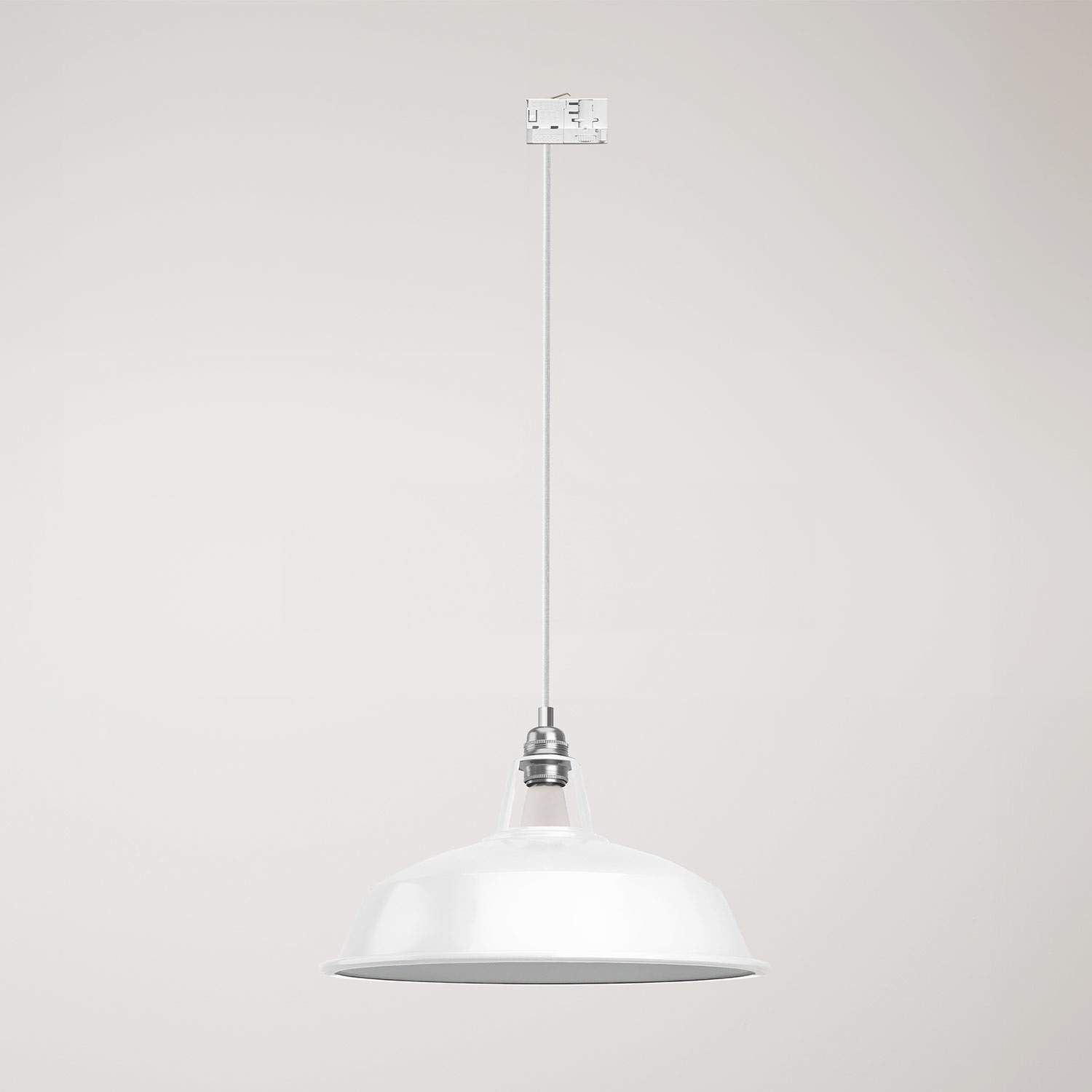 Ceramic pendant lamp for tracks with Harbour lampshade