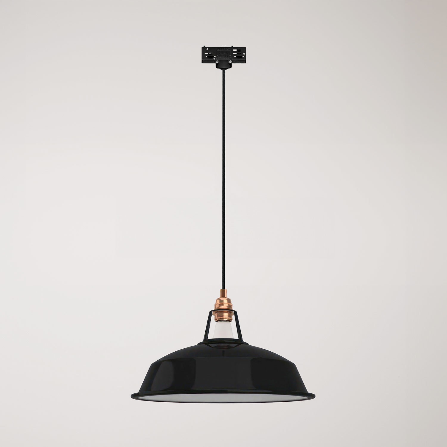 Ceramic pendant lamp for tracks with Harbour lampshade